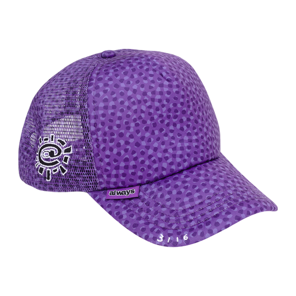 帽子 ambient Pigment Dyed Logo Cap Coral OVY ADWYSD Coral Pattern Trucker Cap Purple – All Over Print Foam
