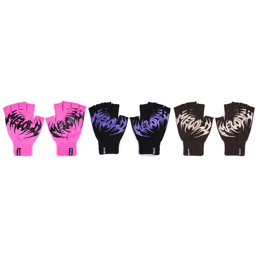 小物 ec melodi FINGERLESS GLOVES EC Melodi Fingerless Three Pack Gloves – Thick Logo Fingerless
