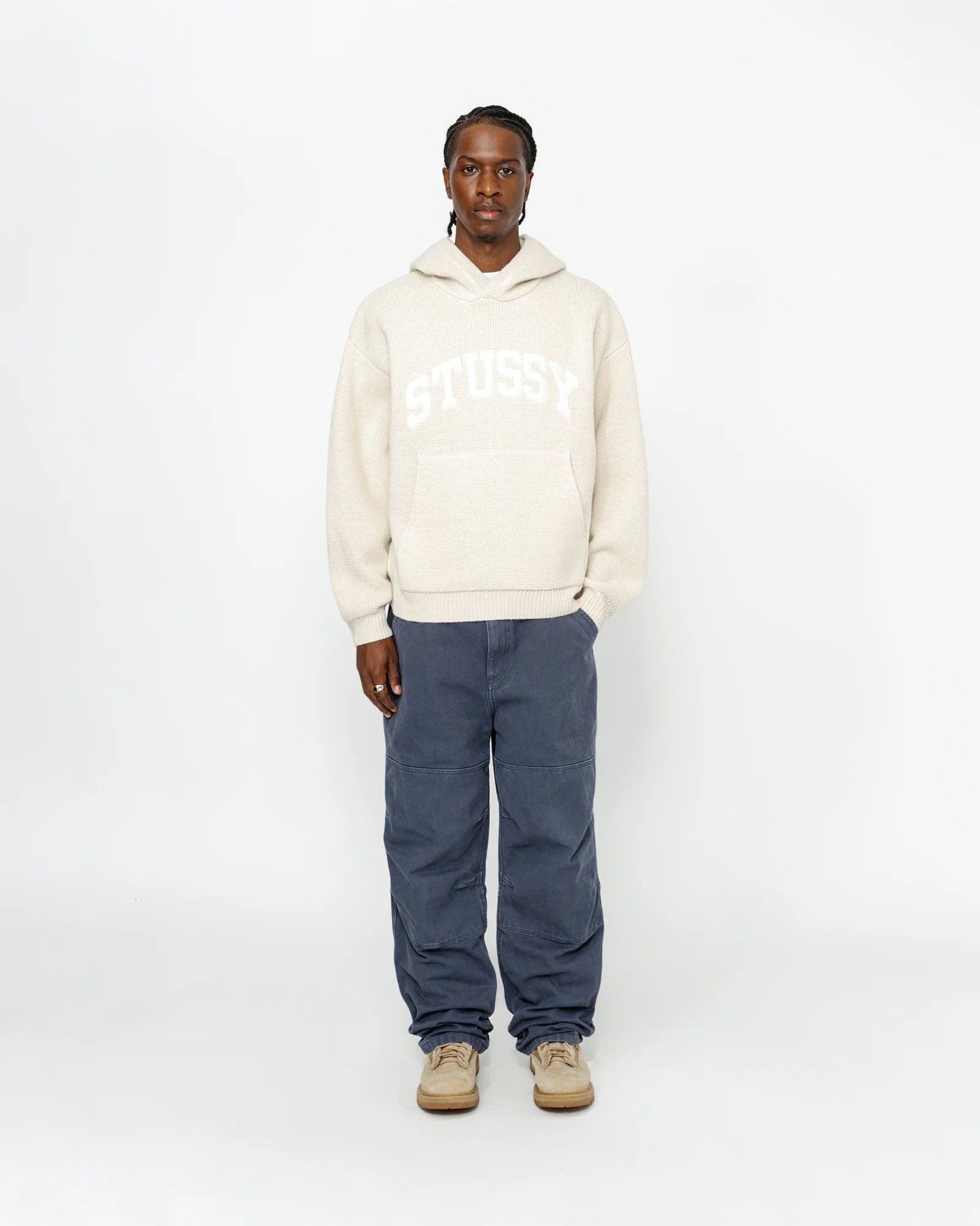 さらに100円引き◆STUSSY◆FELT PATCH KNIT HOODIE Felt Patch Knit Hoodie | Loading Store