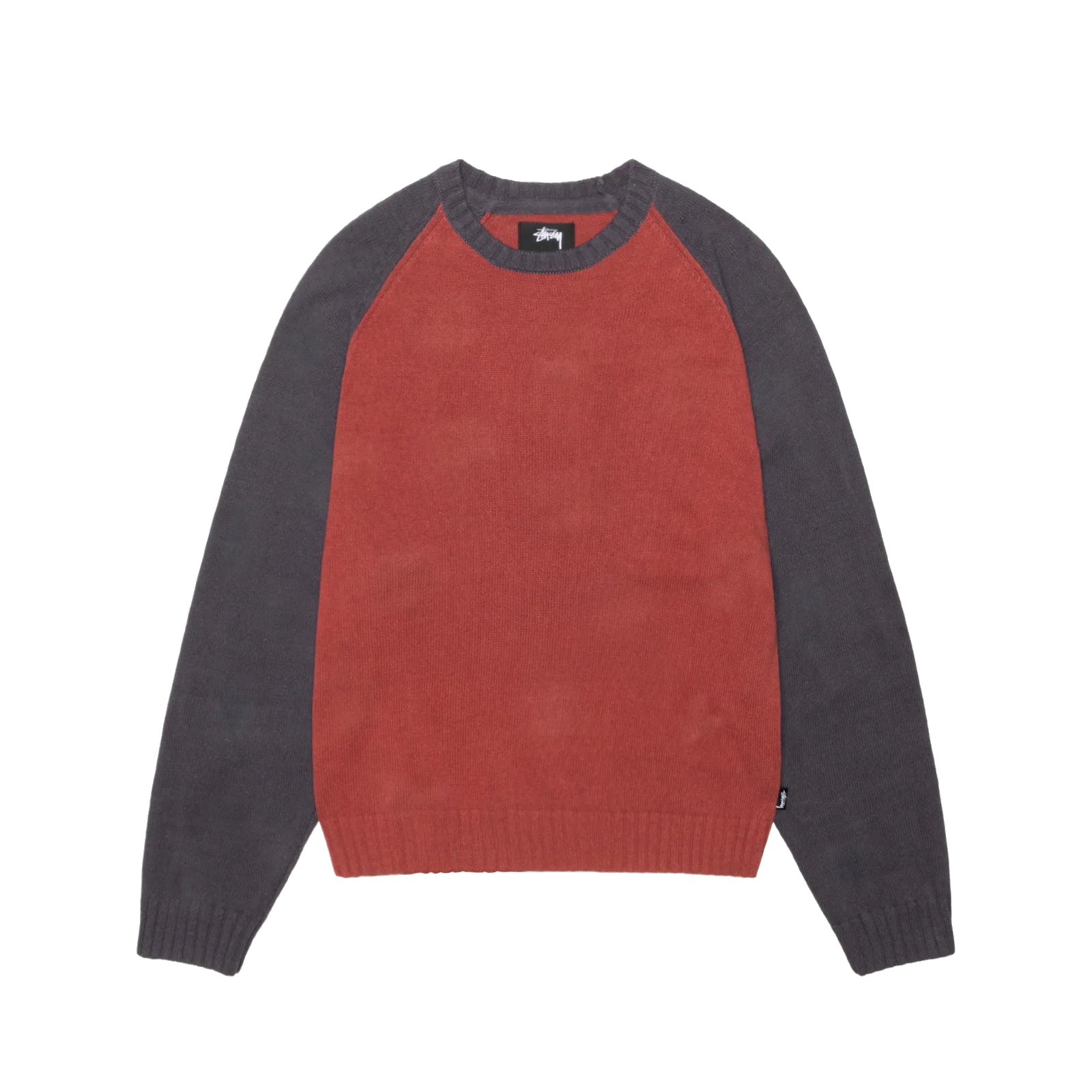トップス Stussy COLORBLOCKED RAGLAN KNIT CREW Stussy Colorblocked Raglan Knit Crew - Green - 35th North