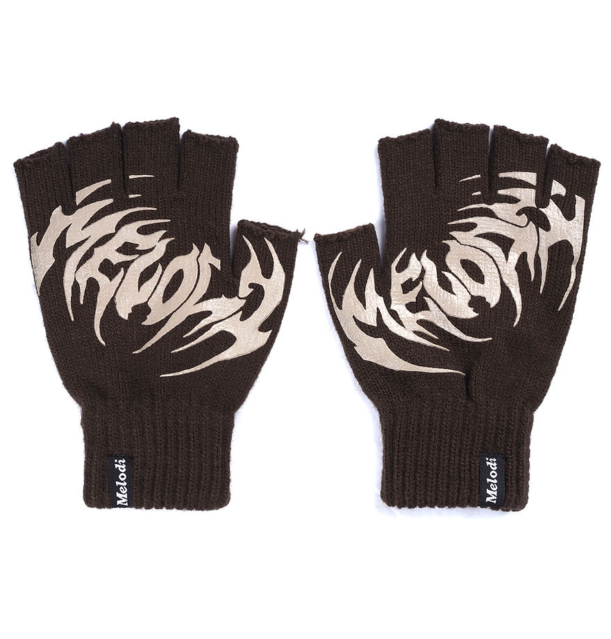 小物 ec melodi FINGERLESS GLOVES EC Melodi Fingerless Three Pack Gloves – Thick Logo Fingerless