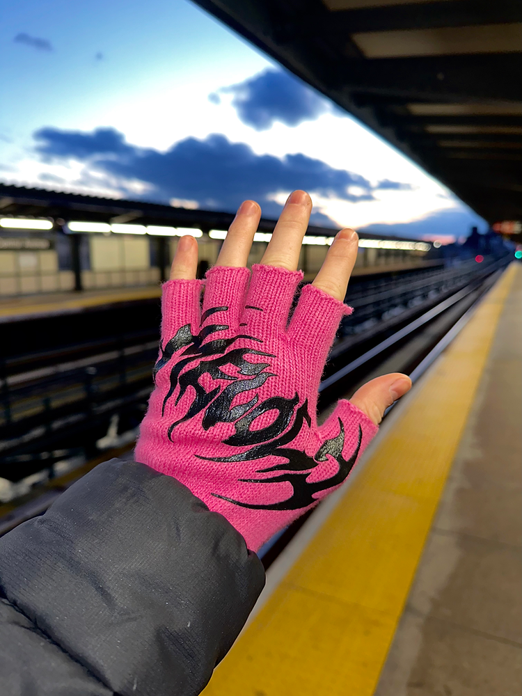 小物 ec melodi FINGERLESS GLOVES EC Melodi Fingerless Three Pack Gloves – Thick Logo Fingerless
